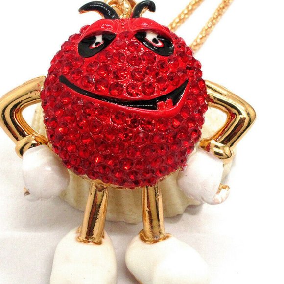 Cutey Patooty RED Candy PENDANT Necklace Arms and Legs MOVE - Picture 1 of 2